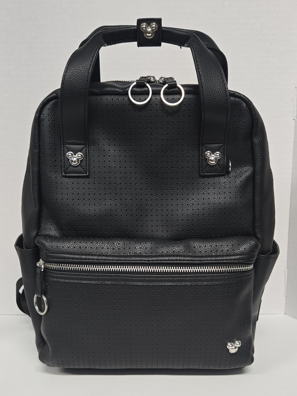 Disney Backpack with Silver Mickey Icon Accents 10.5"x14"x5" NWOT